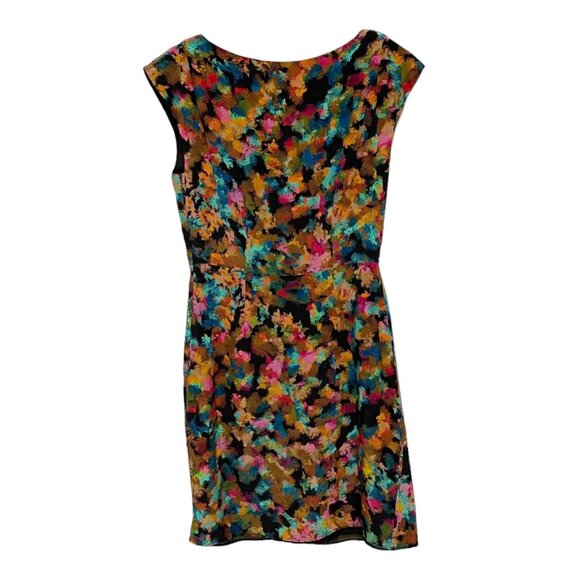 Shoshanna Size 0 Sleeveless Faux Wrap Abstract Printed Silk Dress - Picture 3 of 5